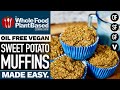 VEGAN SWEET POTATO MUFFINS » fluffy muffins that are gluten-free, sugar-free, and oil-free!