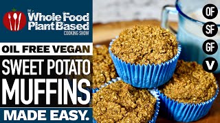 VEGAN SWEET POTATO MUFFINS » fluffy muffins that are gluten-free, sugar-free, and oil-free!