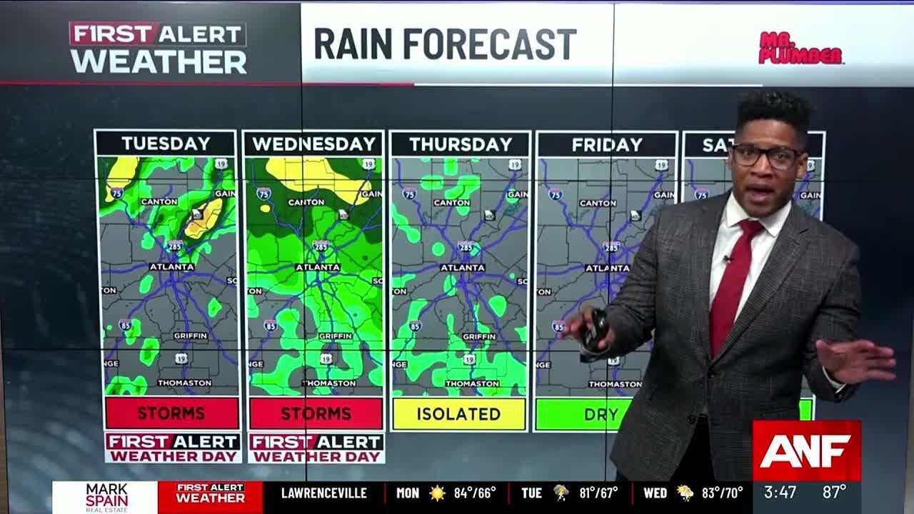 First Alert | Scattered storms return Tuesday & Wednesday - YouTube