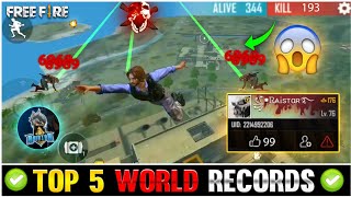 TOP 5 WORLD RECORD OF FREE FIRE⚡⚡- Part 26