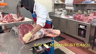 Meat cutting (how to cut beef round steaks)