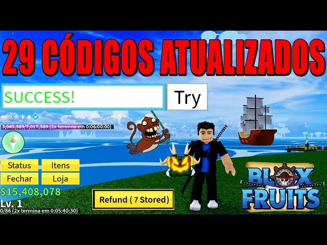 CORRE!! 29 CODIGOS SECRETOS DO BLOX FRUITS E NOVO CÓDIGO DA FRUTA