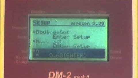 Retrotec DM2 mark II   Setup Menu