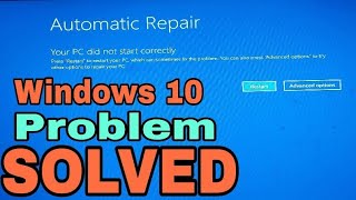How to Solve Windows10 PREPARING AUTOMATIC REPAIR Problem in Hindi |Fix Automatic Repair Problem|