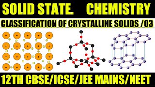 Class 12 /Chemistry/ Chapter 2 /Solid State 03/ Classification of Crystalline Solids