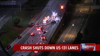 Crash shuts down us-131 lanes
