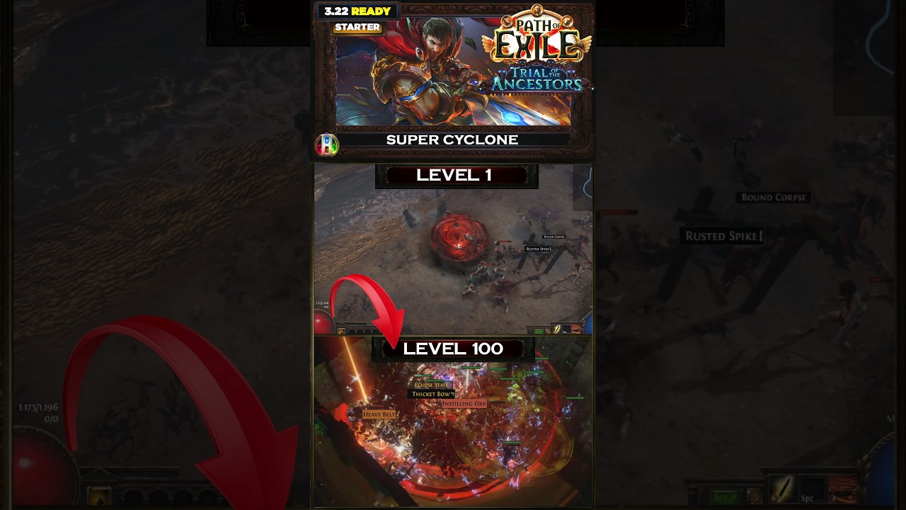 [POE 3.22] Super Cyclone From ZERO to HERO - Poe Builds #shorts #pathofexile #poebuilds #poe