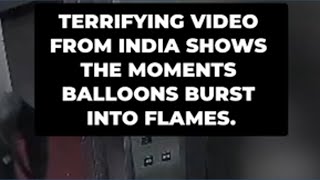 Gas-filled balloons burst inside elevator