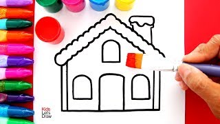 Cómo dibujar una CASA DE NAVIDAD con Lápices Glitter Efecto 3D | Christmas House 3D Glitter Pencils