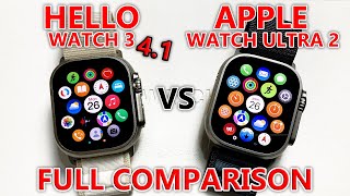 Hello Watch 3 4.1 vs Apple Watch Ultra 2 FULL SYSTEM COMPARISON - Best Watch Ultra 2 Clone 2024!