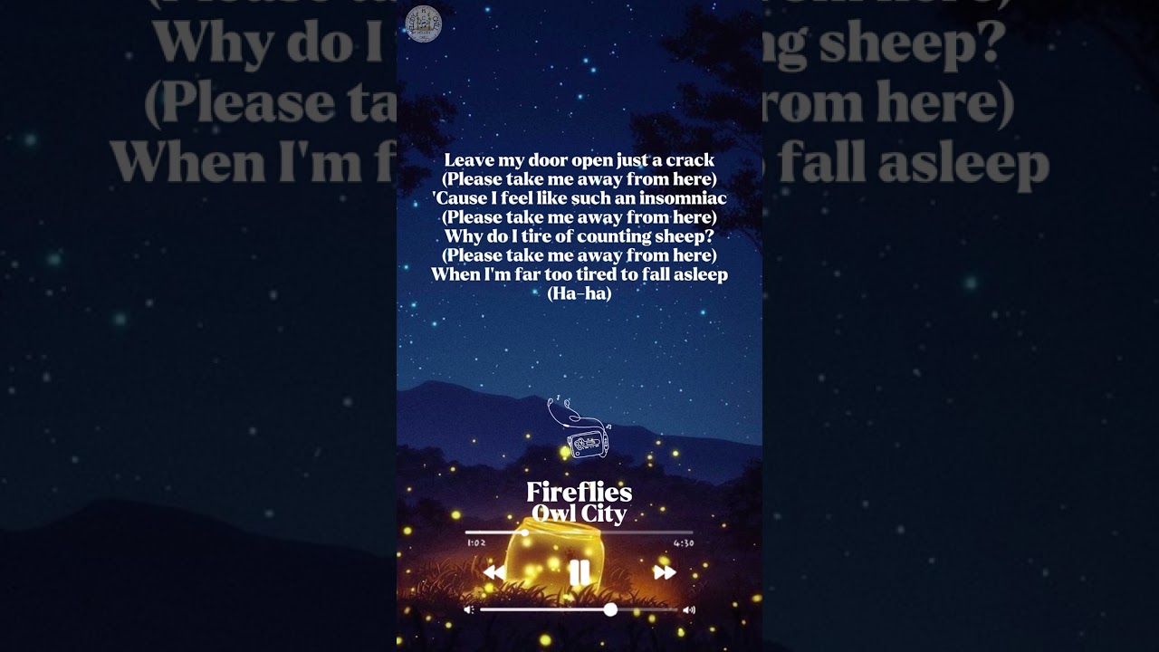 Fireflies by Owl City Full Lyrics