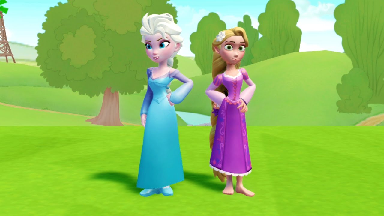 Disney Infinity Gameplay Frozen Elsa vs Rapunzel! For Kids YouTube