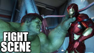 Marvel's Avengers - Iron Man And Hulk Fight Scene