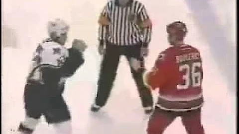 Aaron Downey (Dallas Stars) KOs Jesse Boulerice (Carolina Hurricanes)