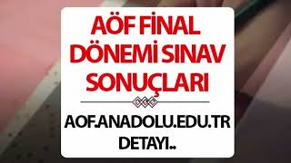 Anadolu Üniversitesi AÖF Sınav Sonuçları