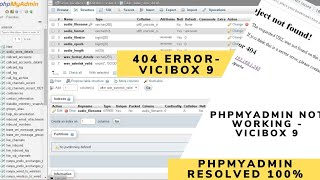 How to install and configure phpMyAdmin on Vicibox9| 404 error | phpadmin installation