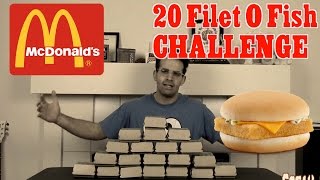 McDonalds 20 Filet O Fish Burger Challenge *7500 Calories** | FreakEating vs The World