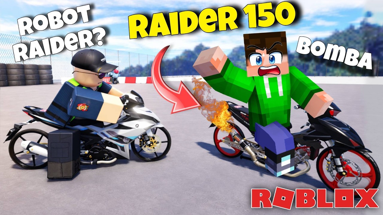 NAKIPAG KARERA AKO gamit ang RAIDER 150  na BAGONG REMAP laban sa ROBOT RAIDER sa ROBLOX