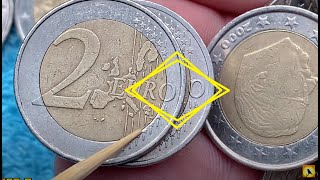 2 euro coins ERROR defect euros YOU DIDN'T SEE THIS  NUMISMATICS