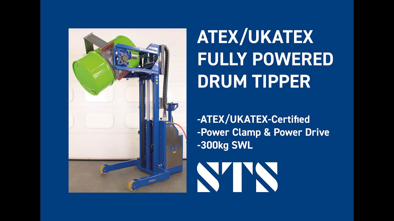ATEX Pneumatic Hydraulic Fully Powered Drum Tipper W/Power Clamp & Power Drive (STP05-RRH01-Ex)