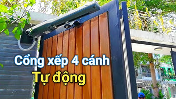 Cổng xếp 4 cánh tự động dùng motor tay đòn Sera 320 | Trinhags