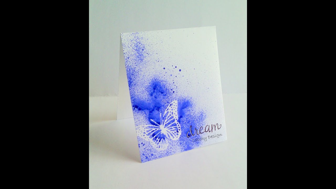 Card with Memento Fire Work Shimmer Spray