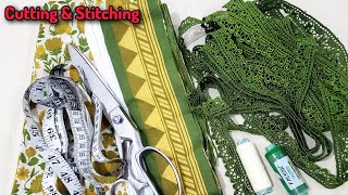 Stunning Summer Dress Design idea with lace / Double lace Design on kameez / Easy Sewing tutorial