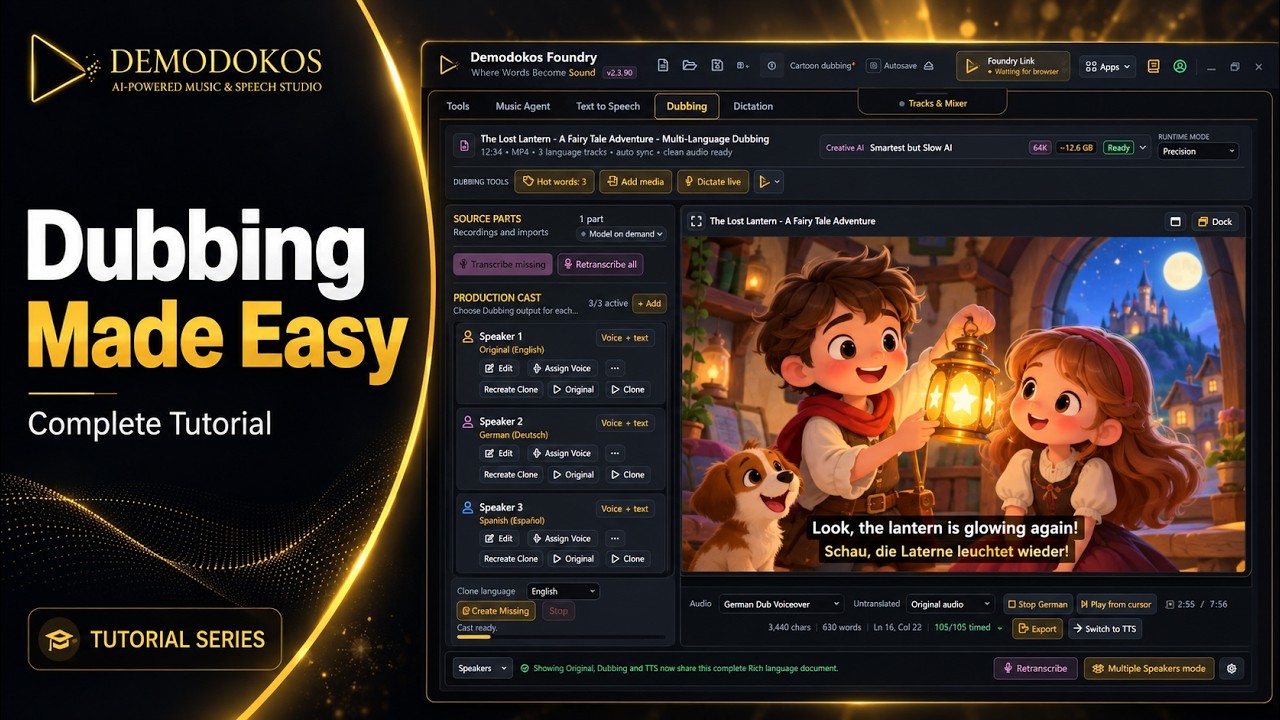 How to Dub a Video in Demodokos Foundry