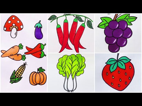 Fruits & Vegetables Drawing Project For Kids - Step by Step Tutorials