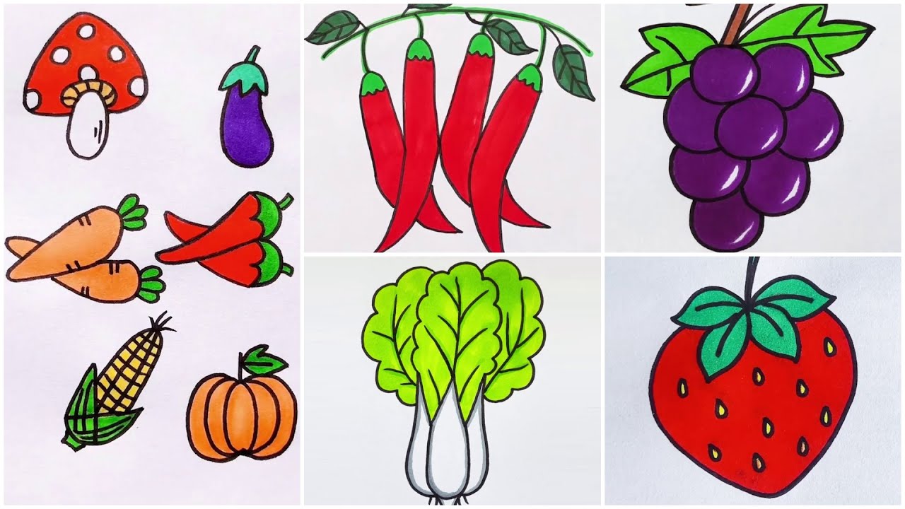 Vegetables And Fruits Drawing Pictures - Fruit And Vegetables With Seeds -  Free Transparent PNG Clipart Images Download