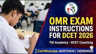 OMR EXAM INSTRUCTIONS - DIPLOMA CET | TGI ACADEMY | 8610724614