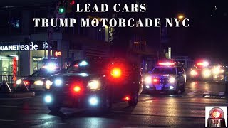 President Trump Motorcade Secret Service + NYPD Lead Cars in NYC - Cinema 4K