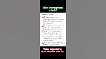 Acceptance criteria in agile #interview #shorts #agile #viralvideo