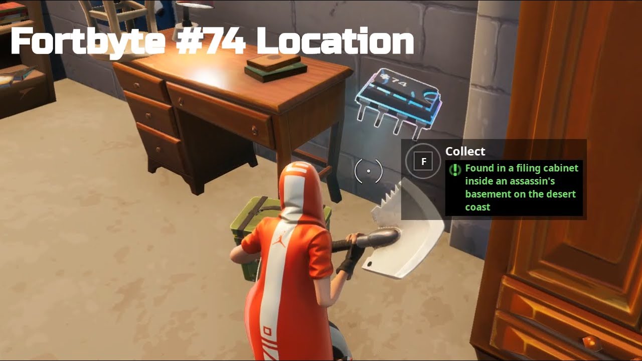 Fortbyte #74 Location - Found in a filing cabinet inside an assassin's basement on the desert coast