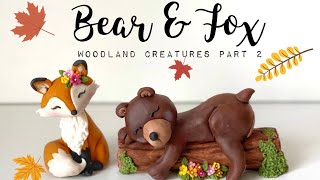 Fox Tutorial | Bear Tutorial | Woodland Creatures Fondant Fox & Bear | Autumn/Fall Cake |