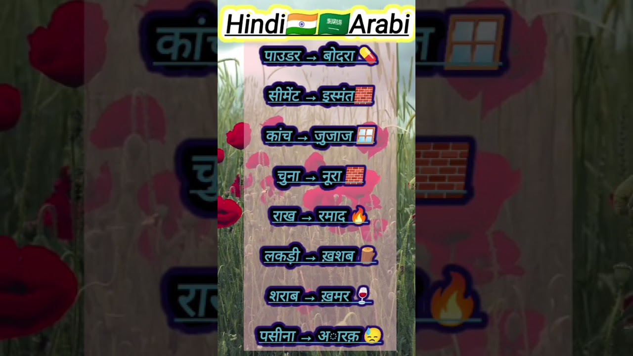 सीमेंट और लकड़ी का अरबी भाषा मे क्या अनुवाद होगा ✅💯 #arabicclasses #languageacademy #languagelessons