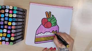 Cake Coloring with Magic Markers | Satisfying Cozy ASMR screenshot 4