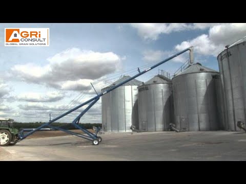 Chargement et déchargement d'un silo à grain par vis sur chariot Brandt 1070 XL