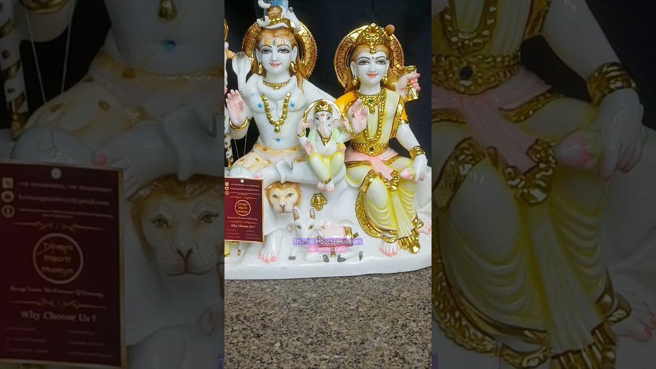 Buy Shiv Parivar Marble Murti - Shiv Parivar Marble Statue - Mahadev Parvati Marble Murti - Murti