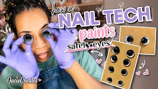 How I Paint Safety Eyes for Crochet Plushies 💅🧶 (Nail Tech Secrets!)