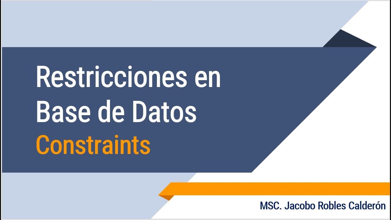 Uso de Constraints (Restricciones). - YouTube