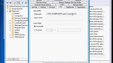 How to setup a roaming profile in Microsoft Windows Server 2012