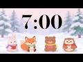 7 Minute Winter Classroom Timer ❄️ Cozy Lofi Study Music, Cute Animals Reading, Hot Cocoa, & Snow