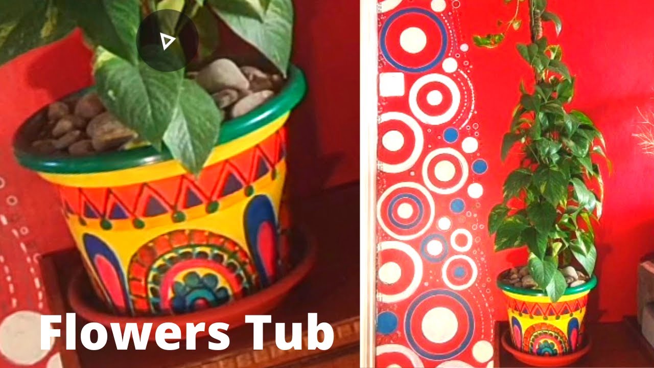 Creative and beautiful pot art | Acrylic Flower Planters Painting Ideas ...
