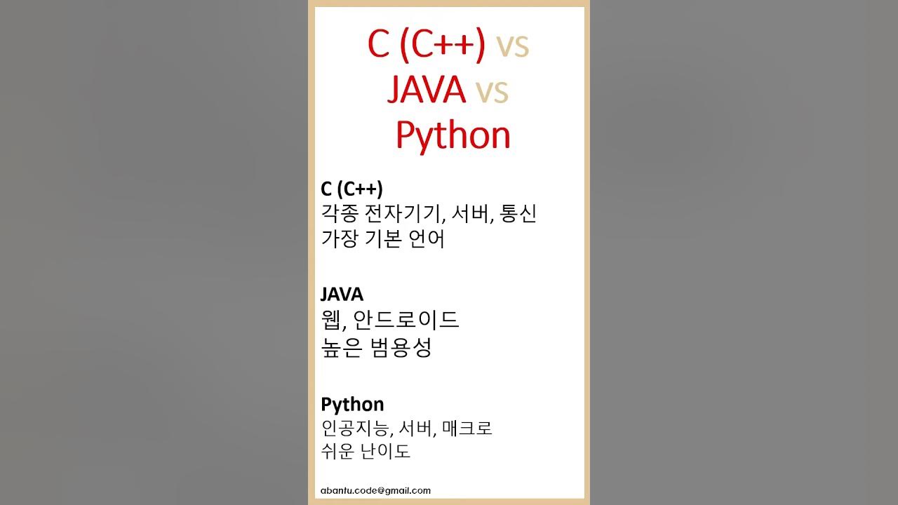 C언어 vs JAVA vs Python 차이점과 활용 분야 - YouTube