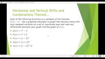 PreCalc: Section 1.5 Part 1