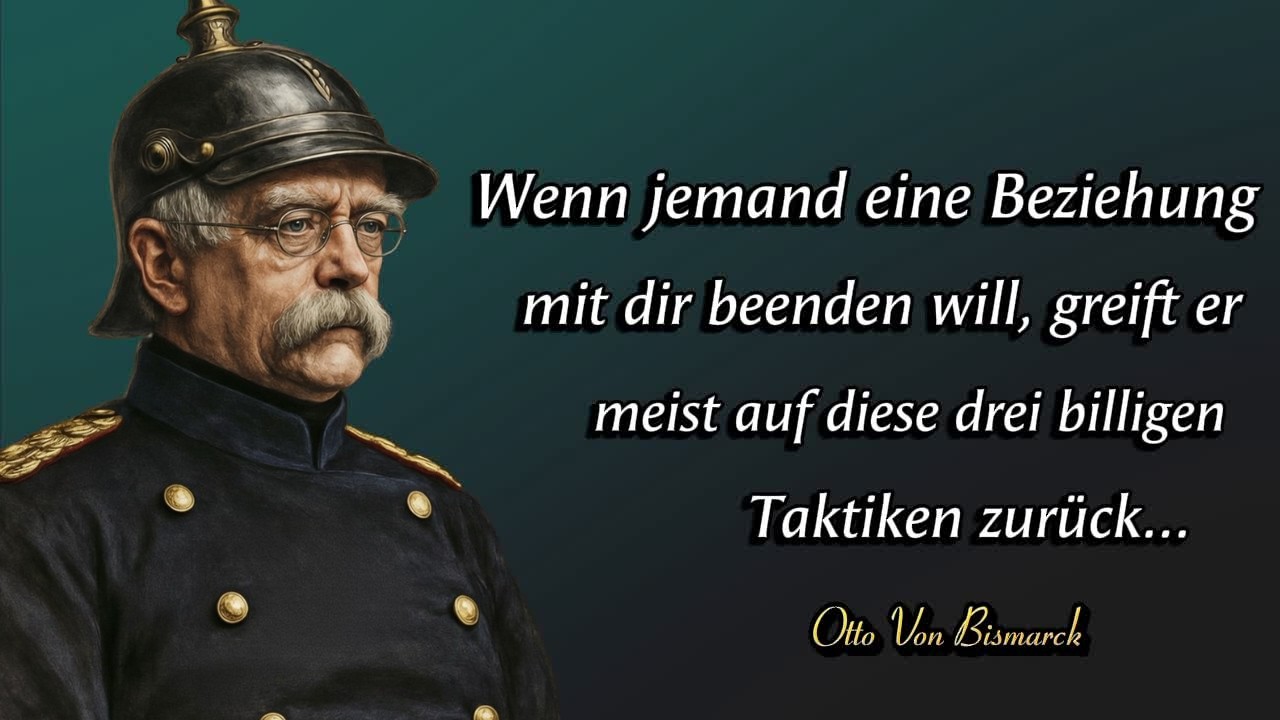 Otto von Bismarck Zitate: Diese 3 billigen Strategien nutzt jemand, der dich heimlich verlassen will
