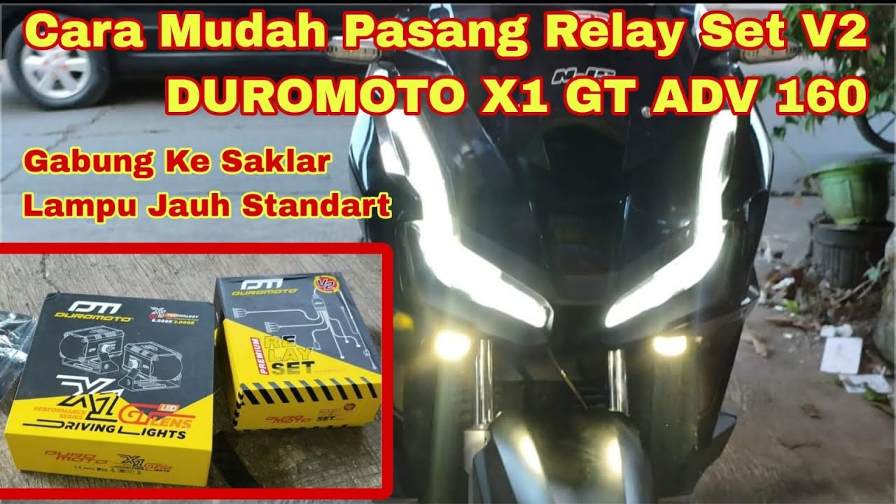 Pasang lampu d2 laser duromoto x1 gt relay set v2 honda adv 160. Pas beam gabung ke lampu standart
