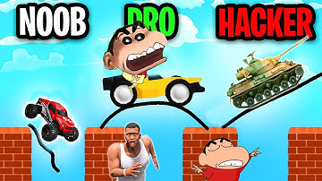 SHINCHAN VS FRANKLIN VS CHOP | NOOB VS PRO VS HACKER In DRAW BRIDGE | DREAM SQUAD OP