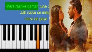 mere rashke qamar piano tutorial keyboard